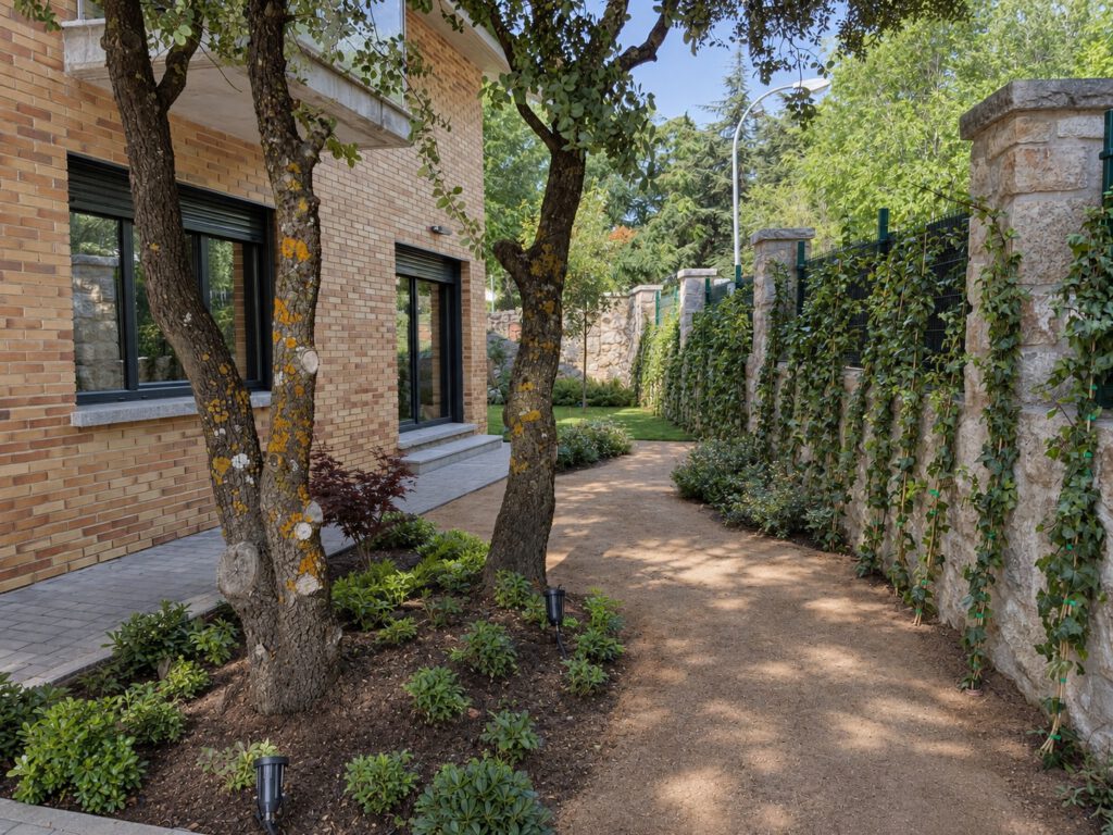 Jardín Las Viñas con vegetación mediterránea